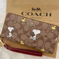COACH x PEANUTS Snoopy Woodstock Wallet CE705 Khaki Signature